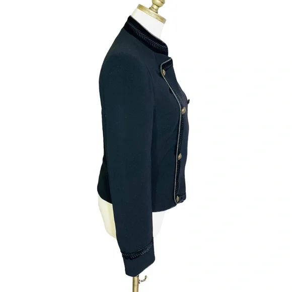Monsoon sz 4 Black Military Piped Jacket Blazer 3158 - Picture 3 of 11